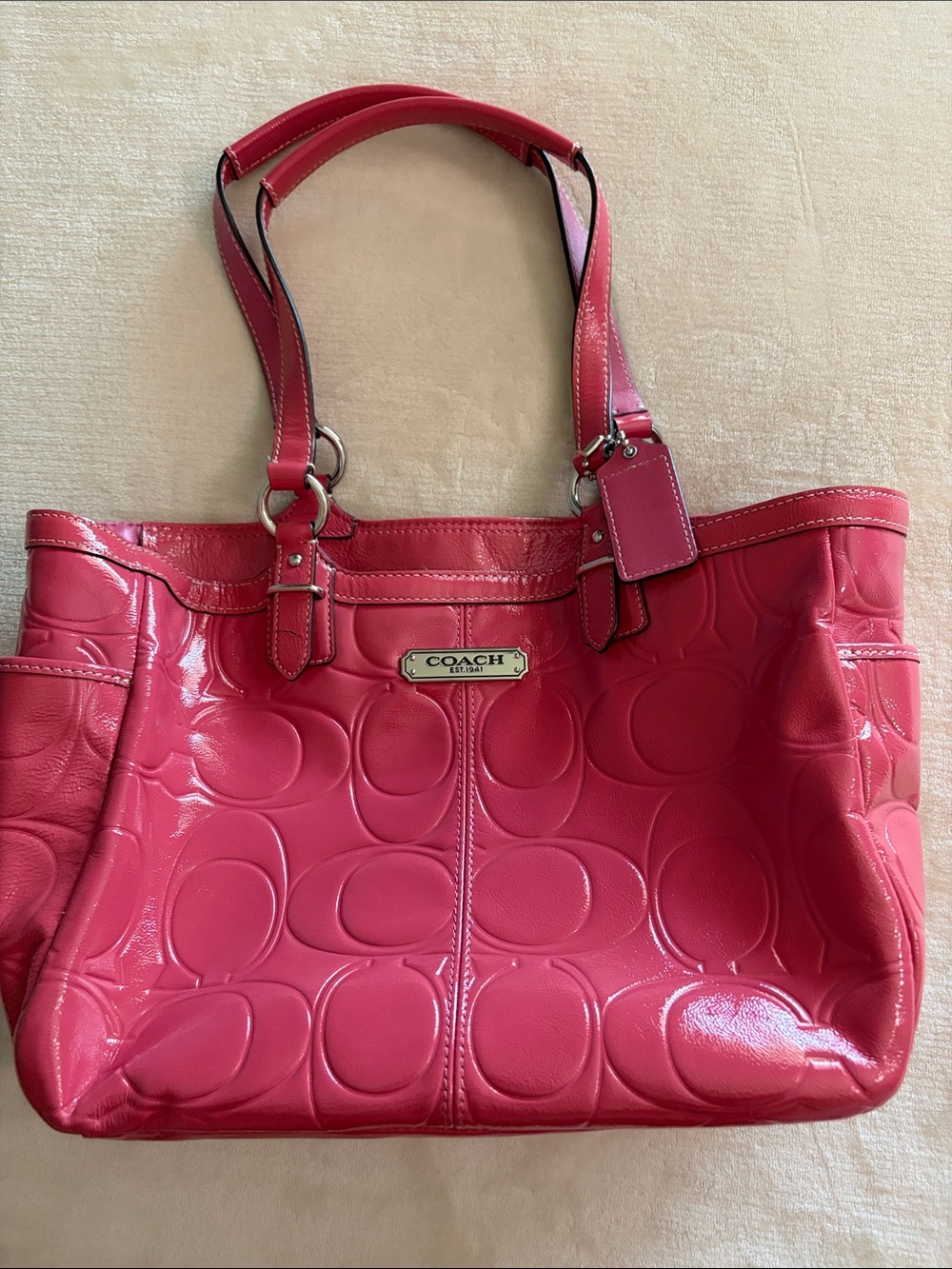 COACH Gallery Embossed Patent Leather Tote Bag